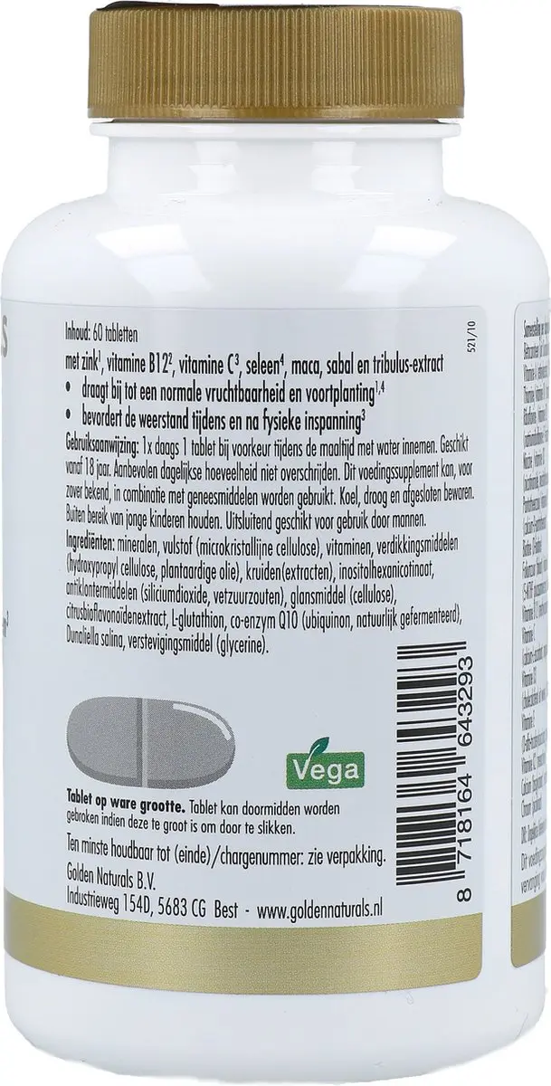 Golden Naturals Multi Man 60 Vegetarische Tabletten