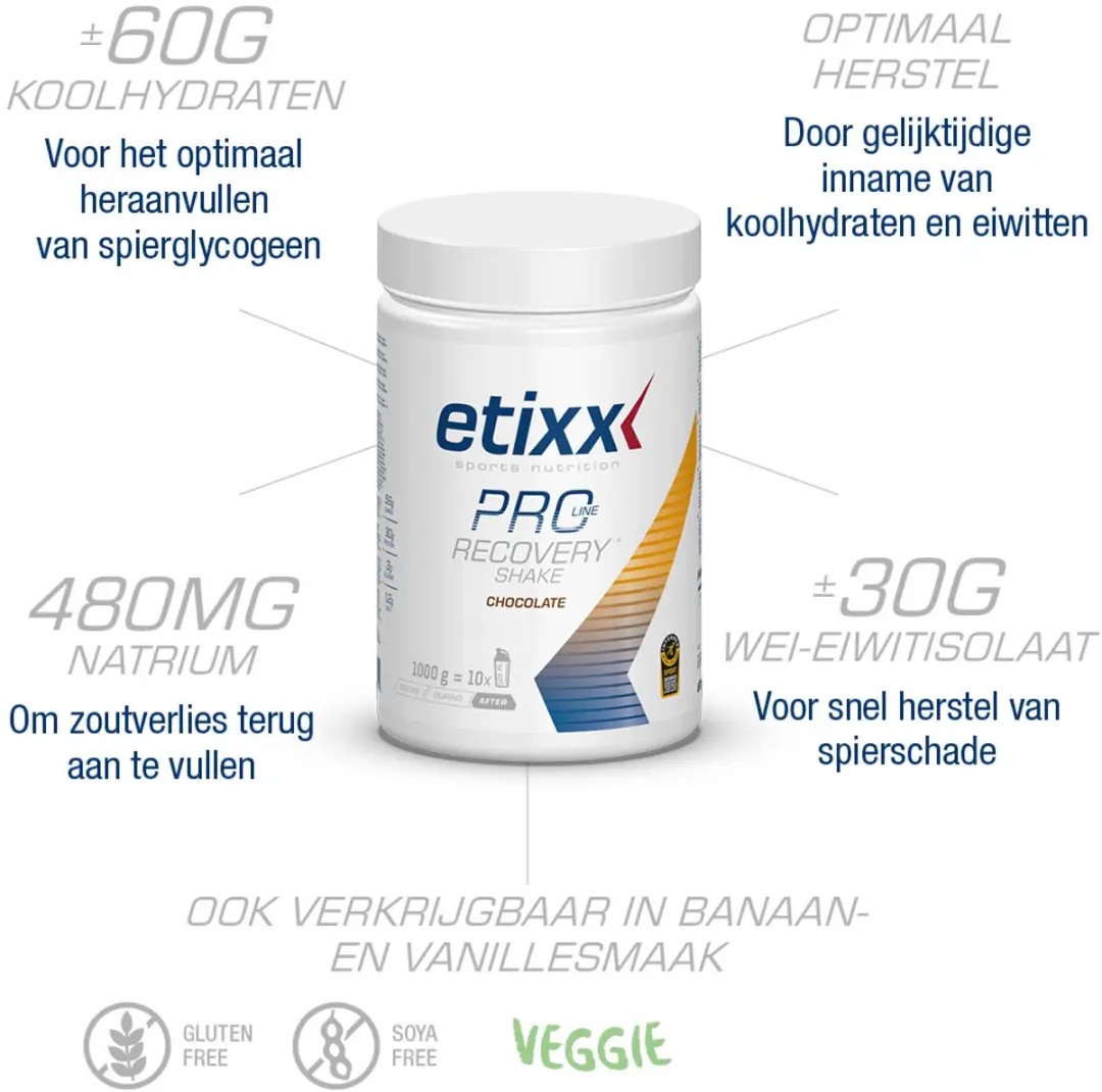 Etixx PRO LINE Recovery Shake Chocolade 1000g