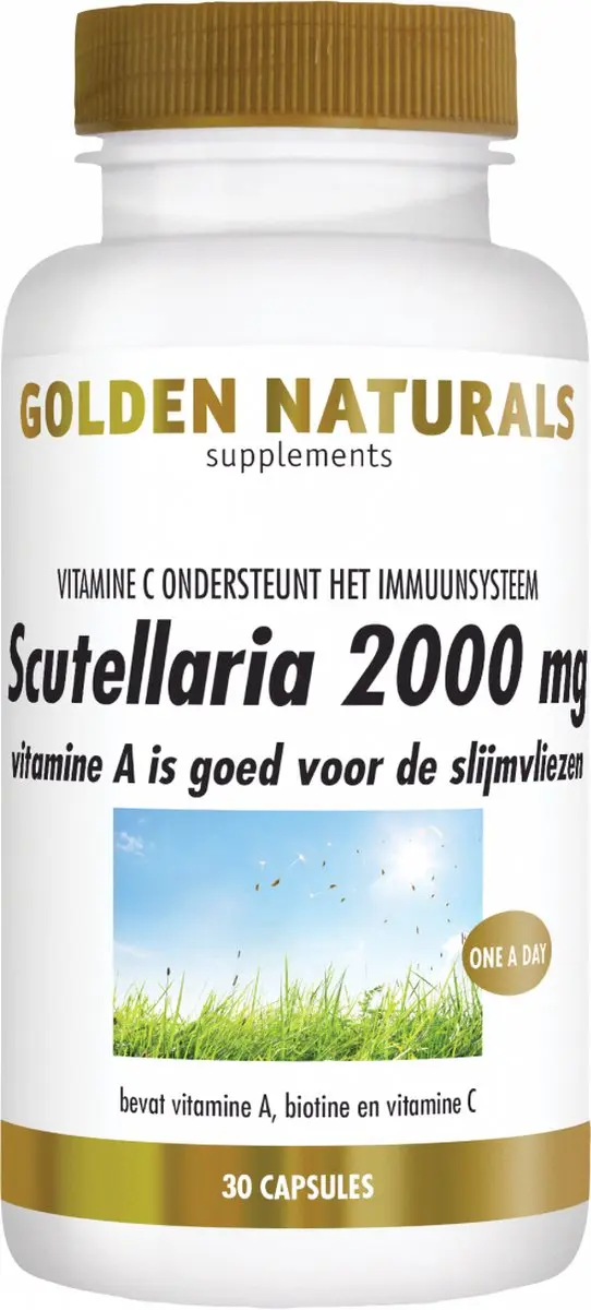 Golden Naturals Scutellaria 2000mg Vegan Capsules - 30 Stuks