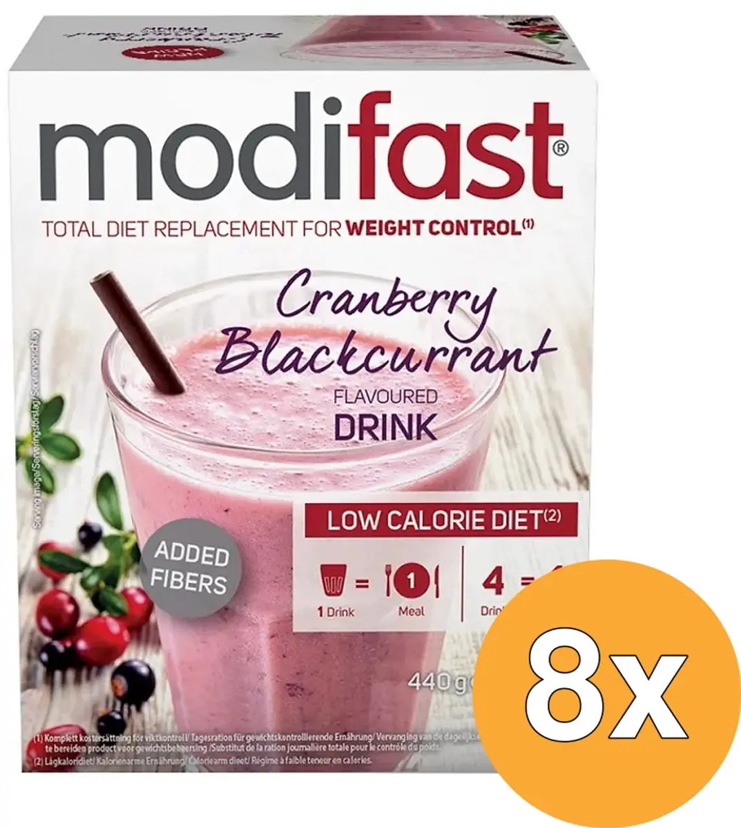 Modifast Weight Control Milkshake Cranberry - 8 Stuks
