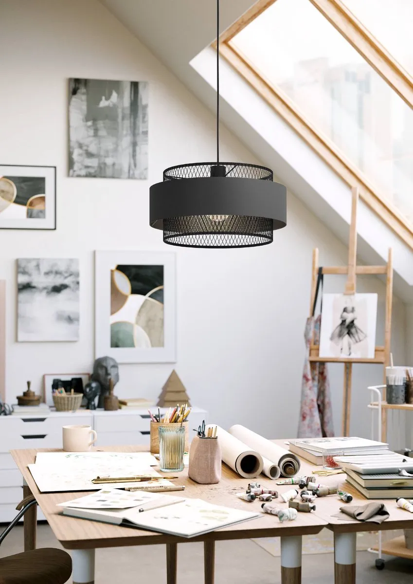 Eglo Bazely Hanglamp E27 - 3 Lichtpunten - 40 cm - Zwart