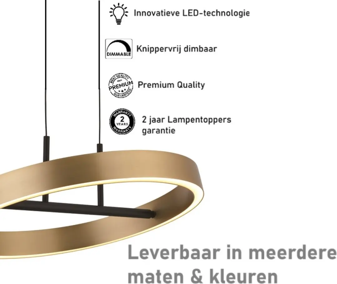 Freelight Livello Hanglamp Ø40cm - Zwart/Goud