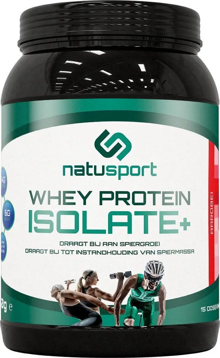 Natusport Whey Protein Isolaat+ Aardbei 450g