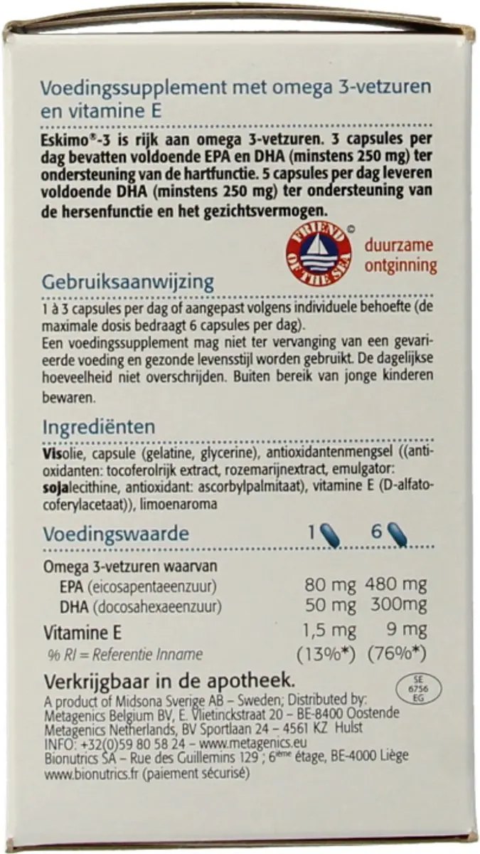 Metagenics Eskimo-3 Capsules 105 Stuks