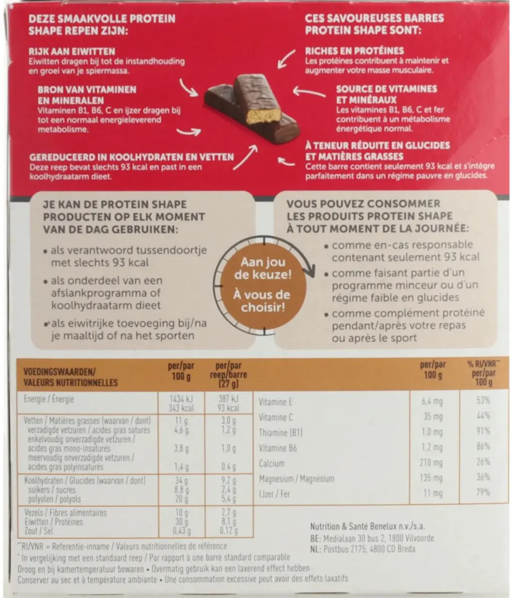 Modifast Protein Shape Reep Chocolade - 3x6x27g