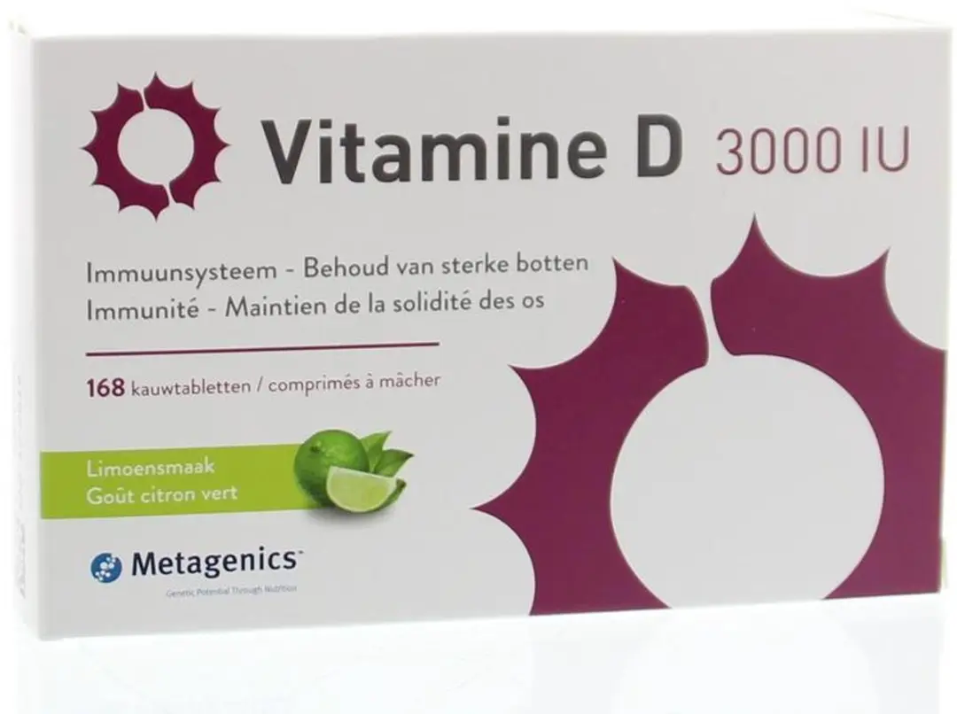 Metagenics Vitamine D3 3000 IE 168 Kauwtabletten