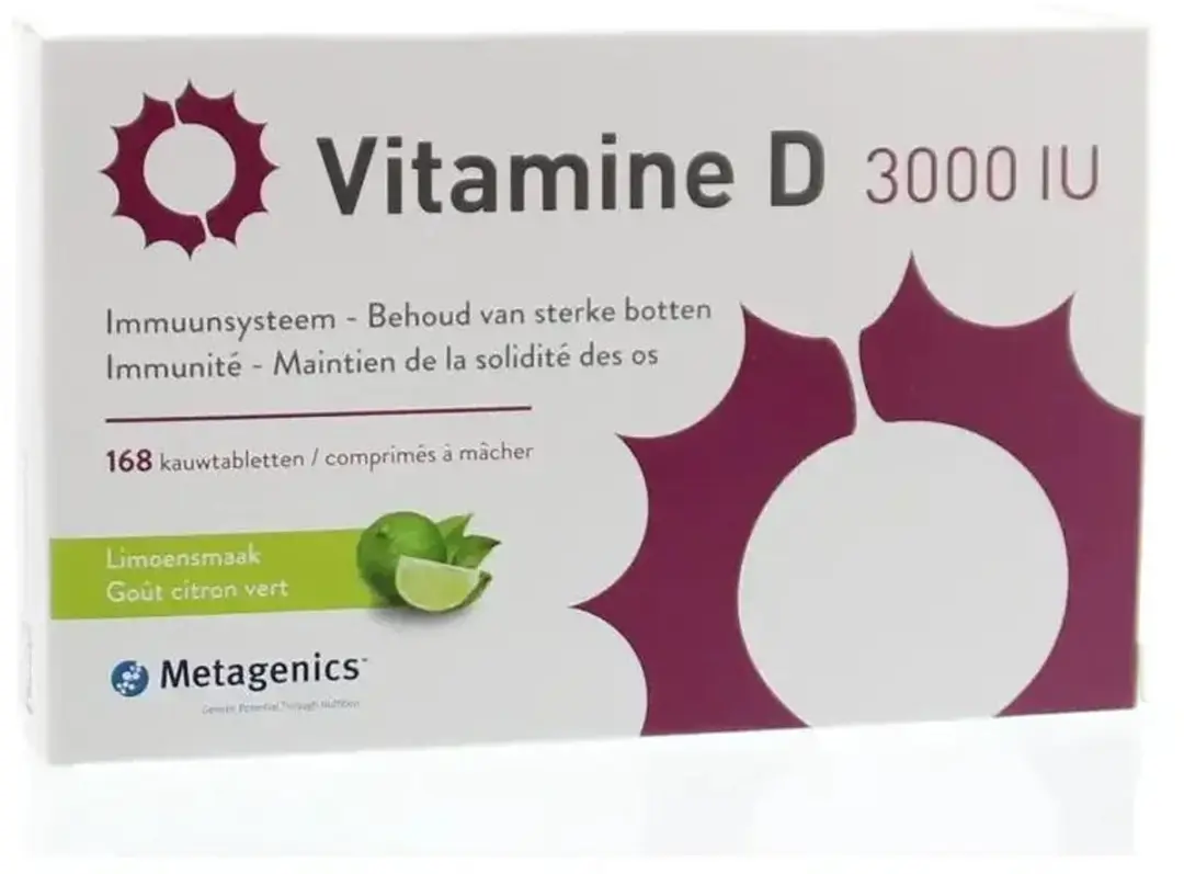 Metagenics Vitamine D3 3000 IE 168 Kauwtabletten