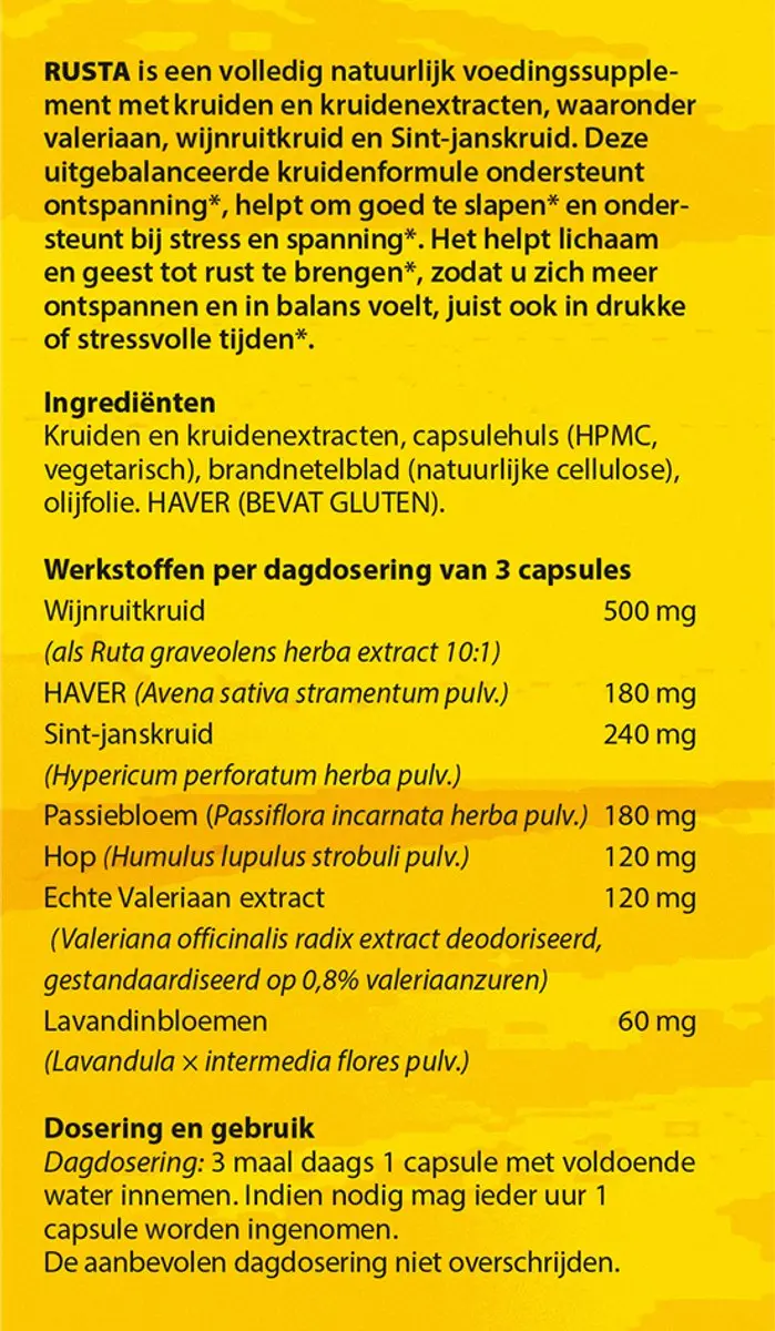 Bloem Rusta Forte Voedingssupplement 100 Capsules