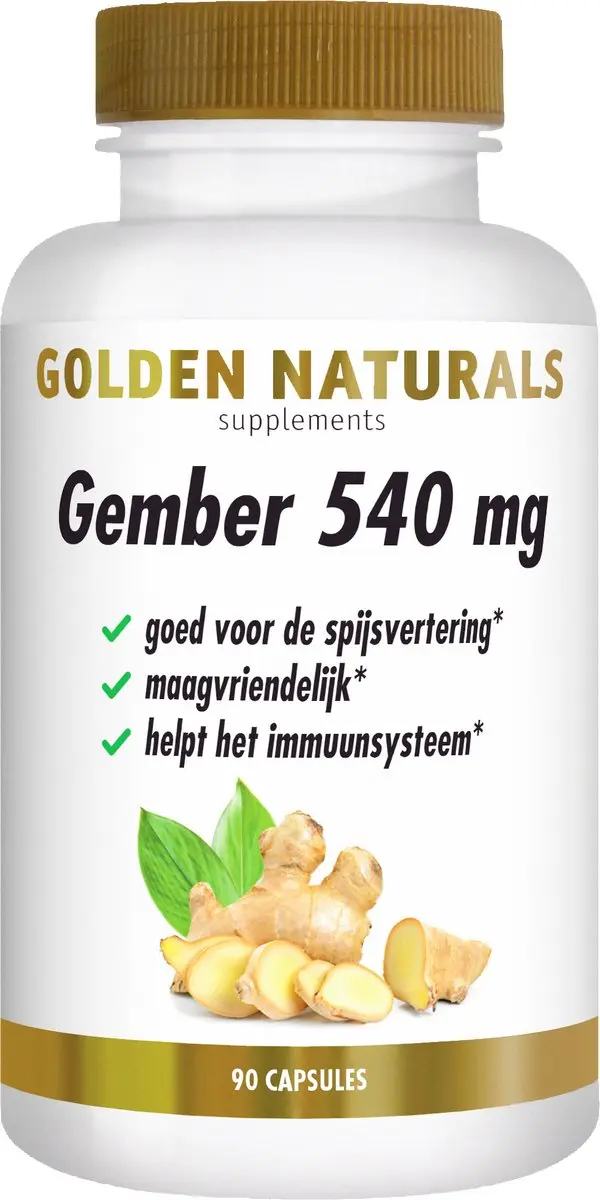 Golden Naturals Gember 540mg Veganistische Capsules