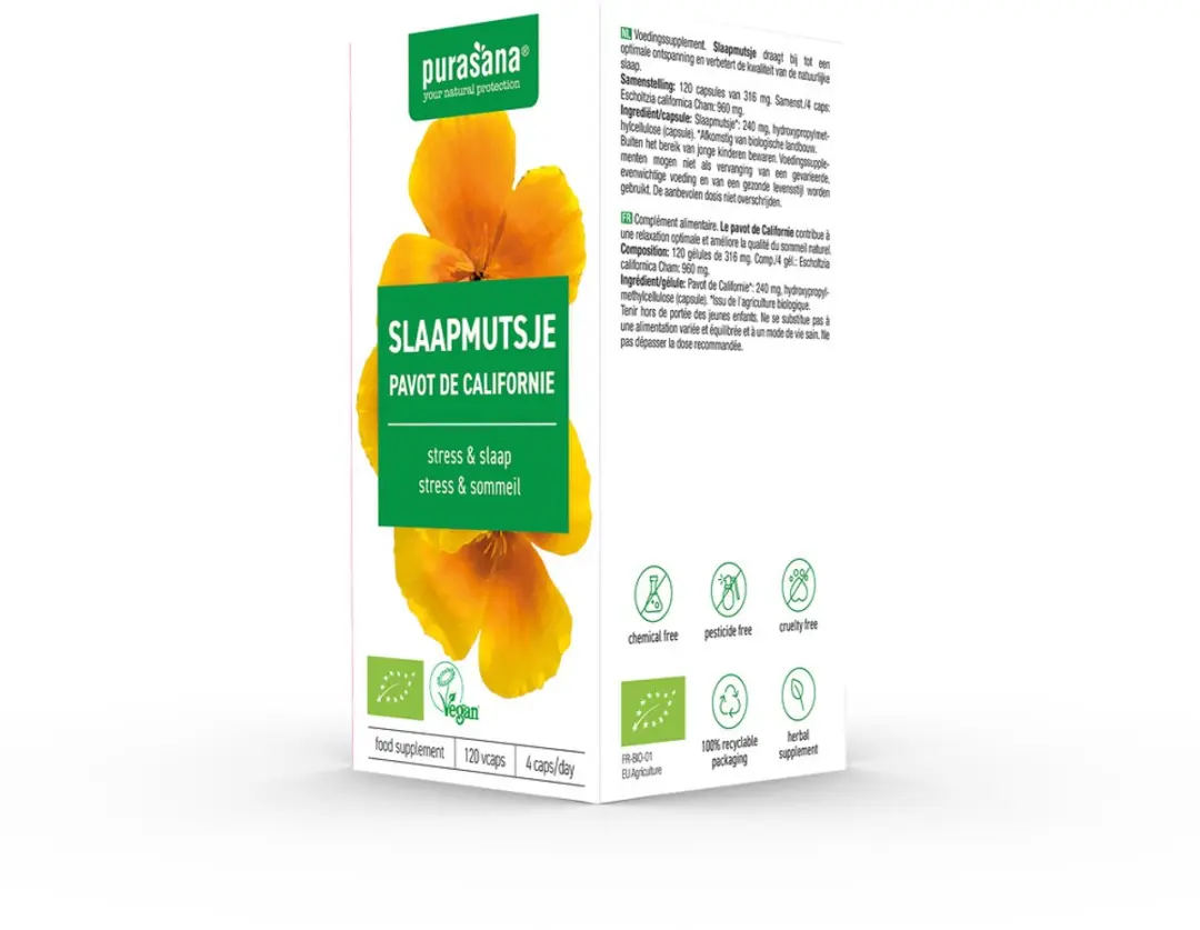 Purasana Slaapmutsje Bio Capsules 120 Stuks