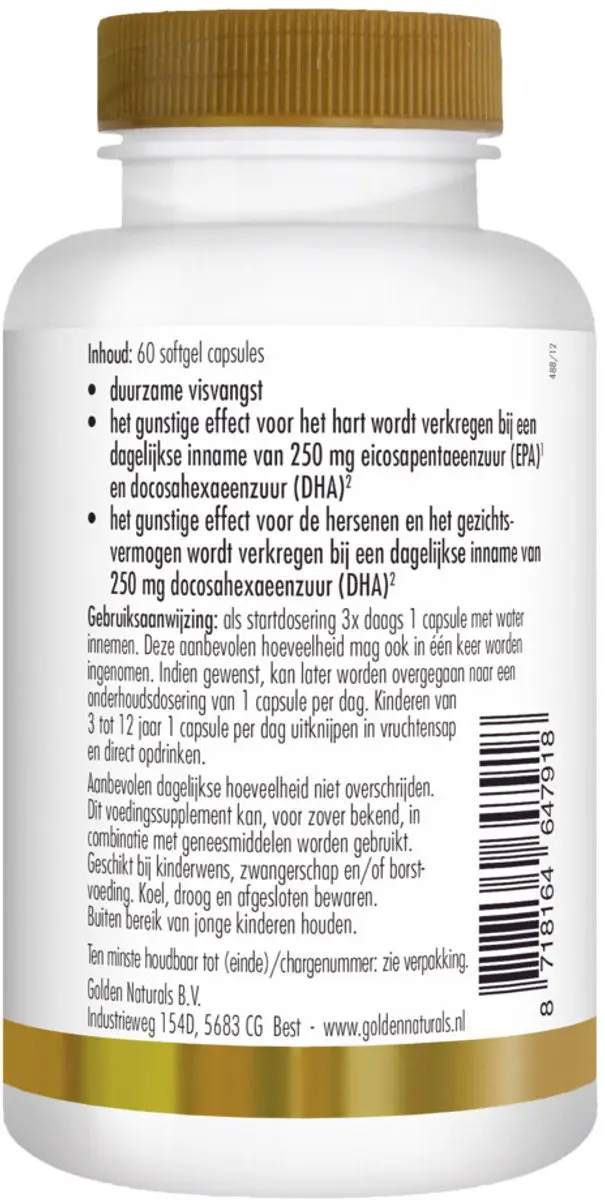 Golden Naturals Visolie 33% EPA & 22% DHA - 60 Softgel Capsules