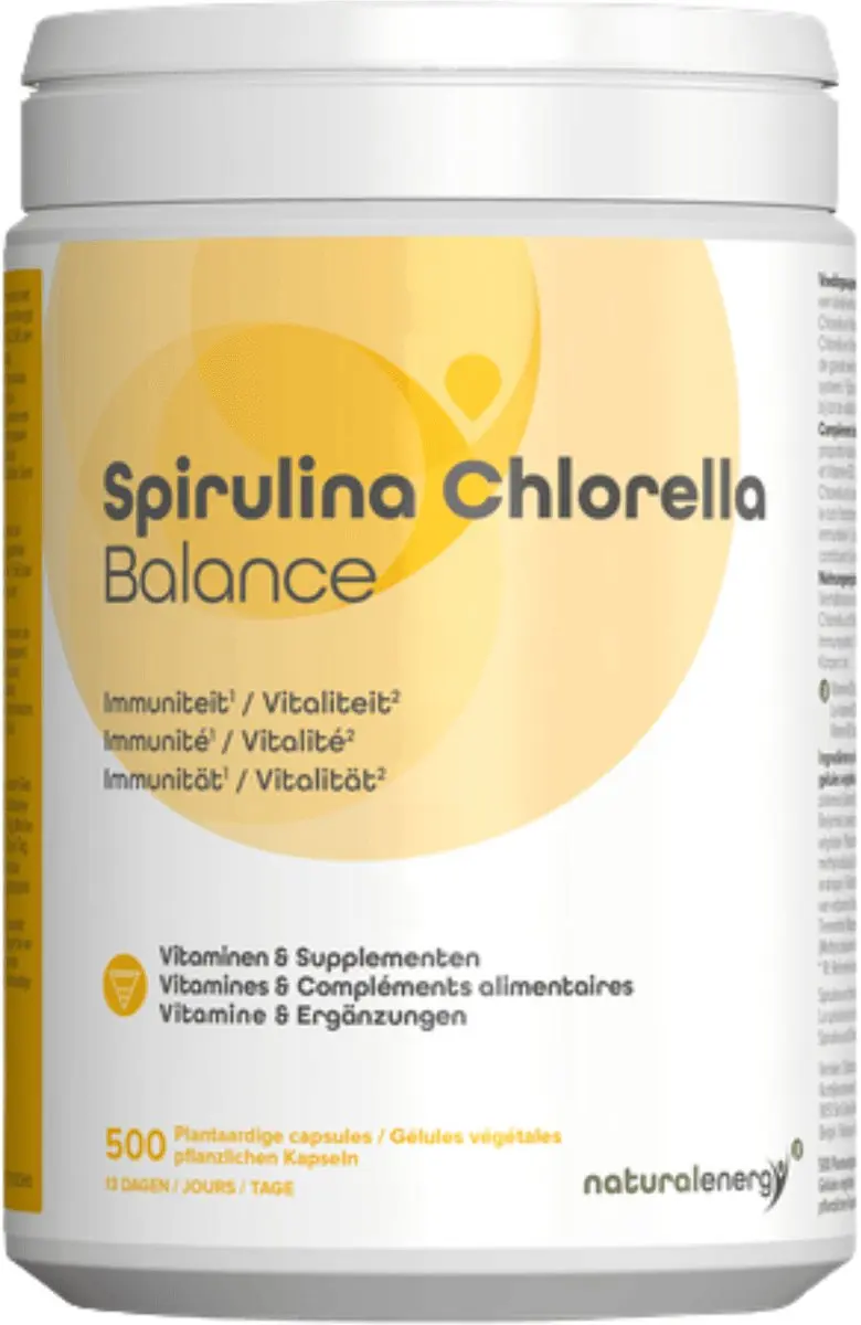 Natural Energy Spirulina Chlorella Capsules 500 Stuks