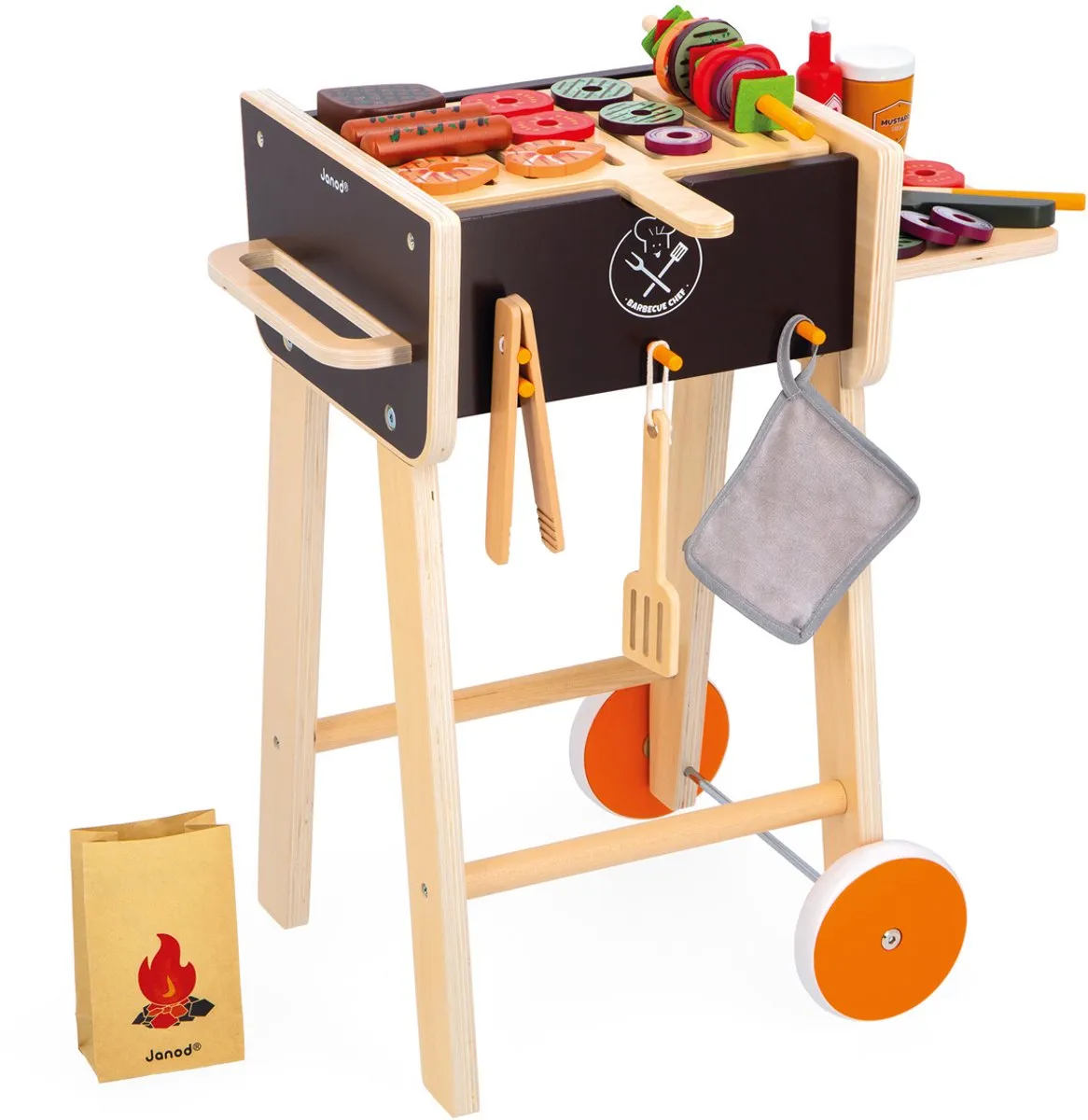 Janod Barbecue Multicolor - 36 Accessoires - FSC Hout - afbeelding 6 van 6