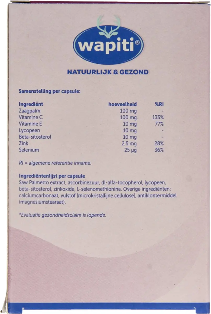 Wapiti Prostaat Fit Capsules - 60 Stuks
