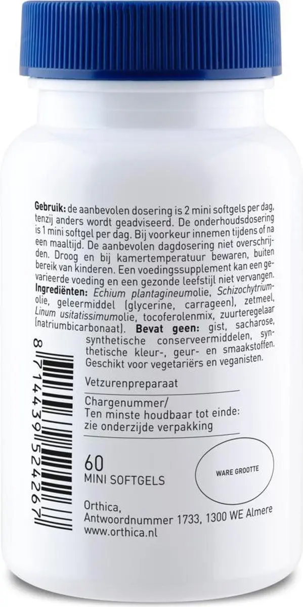 Orthica Omega 3 Vegan 60 Softgels