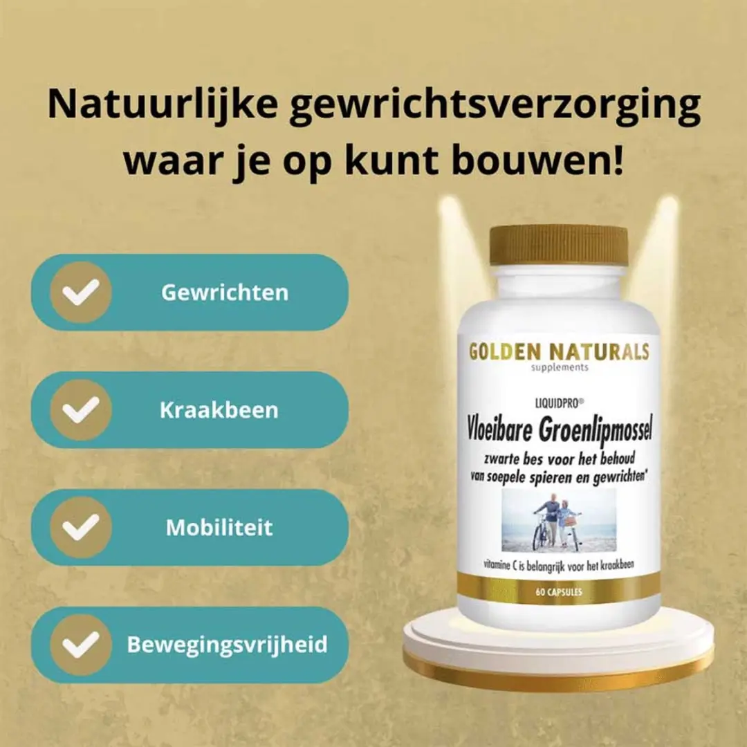 Golden Naturals Vloeibare Groenlipmossel 60 Softgels