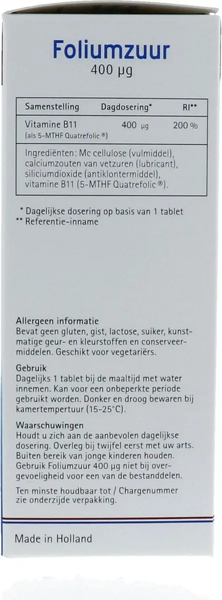 Vitalize Foliumzuur 400 mcg 90 tabletten