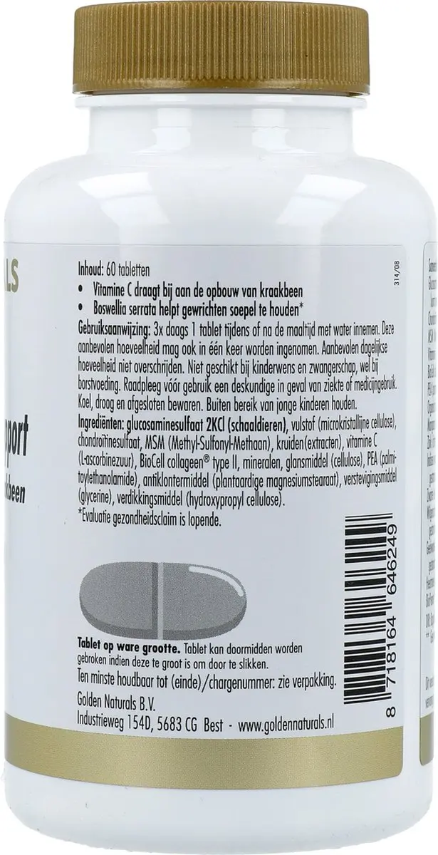 Golden Naturals Soepele Gewrichten Support 60 tabletten