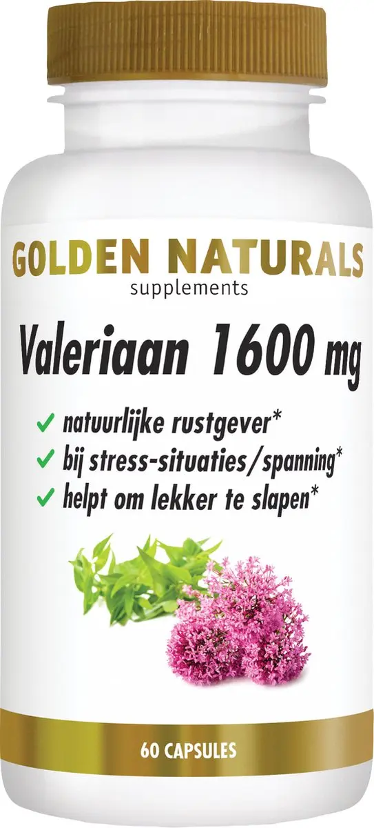 Golden Naturals Valeriaan 1600mg 60 Vegan Capsules