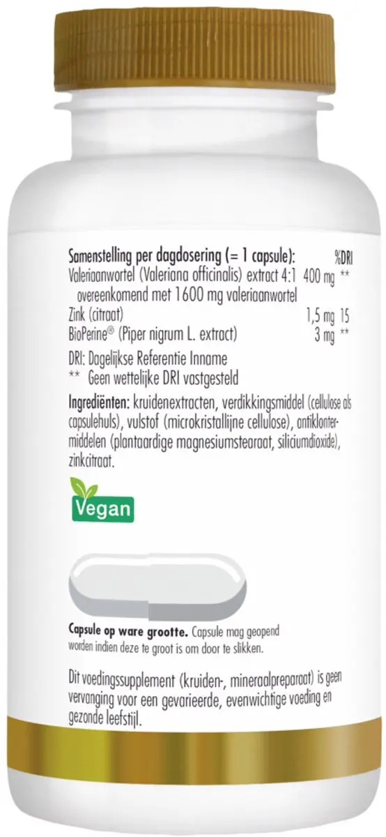 Golden Naturals Valeriaan 1600mg 60 Vegan Capsules