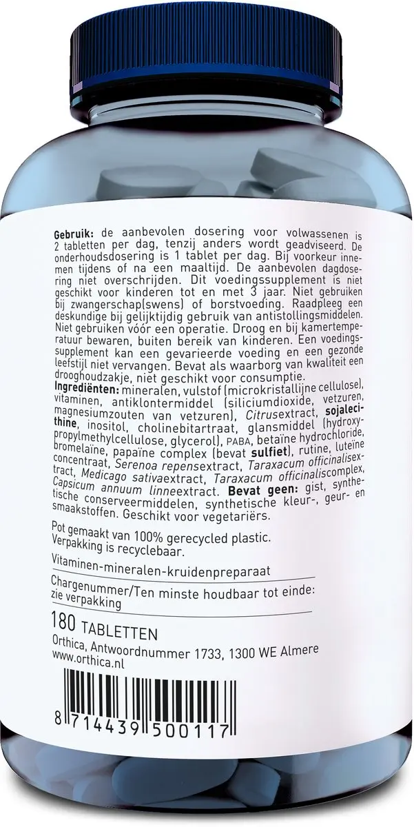 Orthica Multi 4 All Multivitamine 180 tabletten - afbeelding 6 van 6