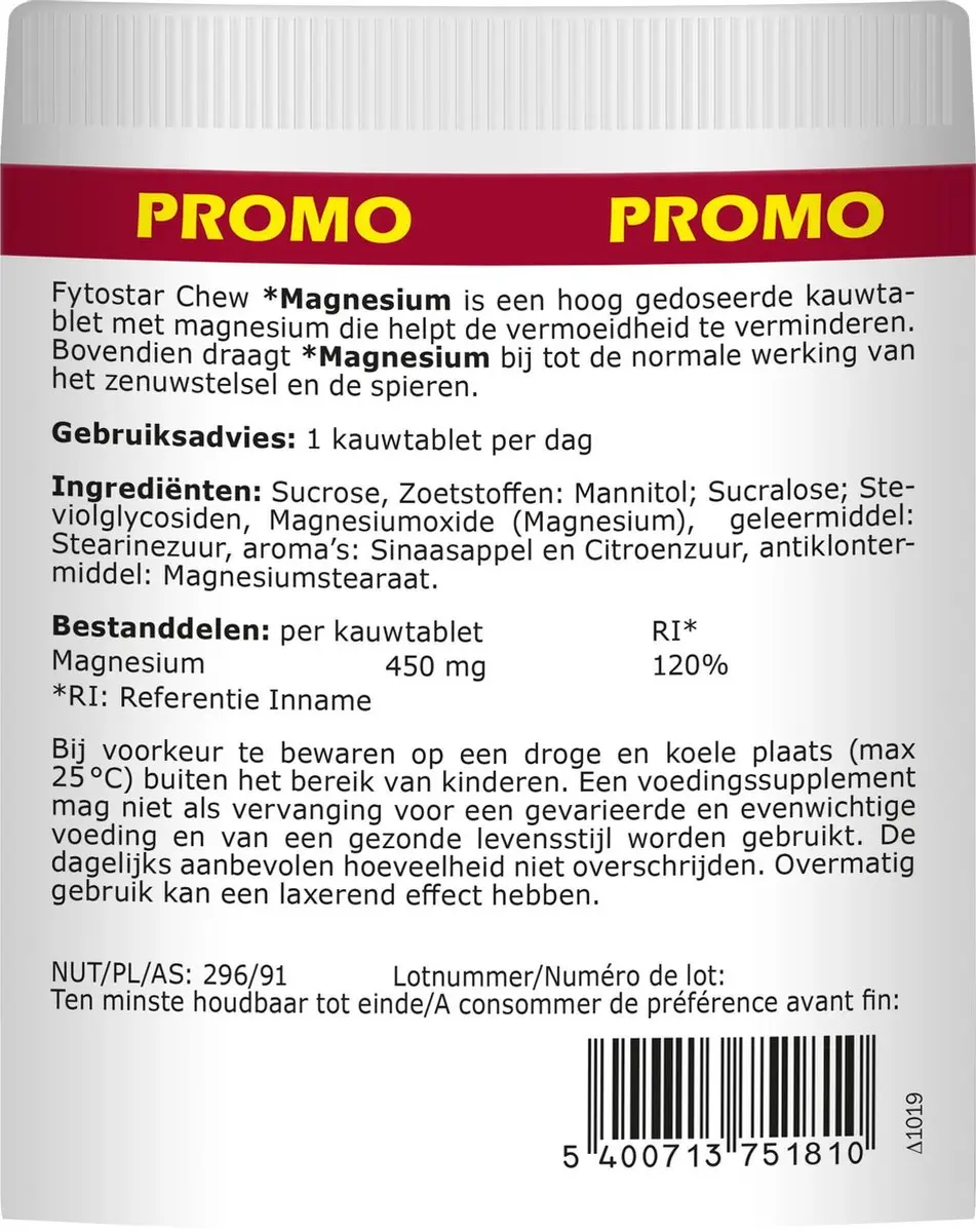 Fytostar Chew Magnesium MAXI Kauwtabletten 120 Stuks
