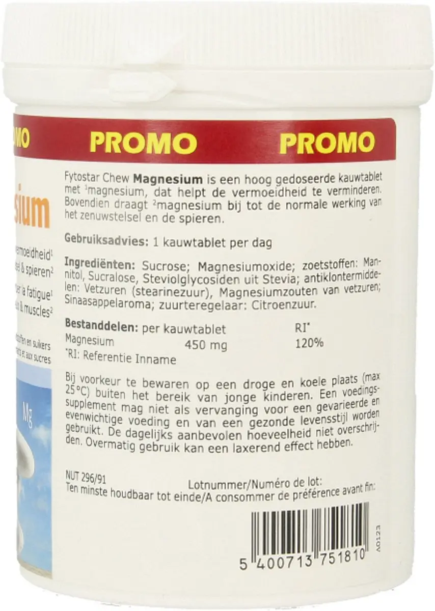 Fytostar Chew Magnesium MAXI Kauwtabletten 120 Stuks