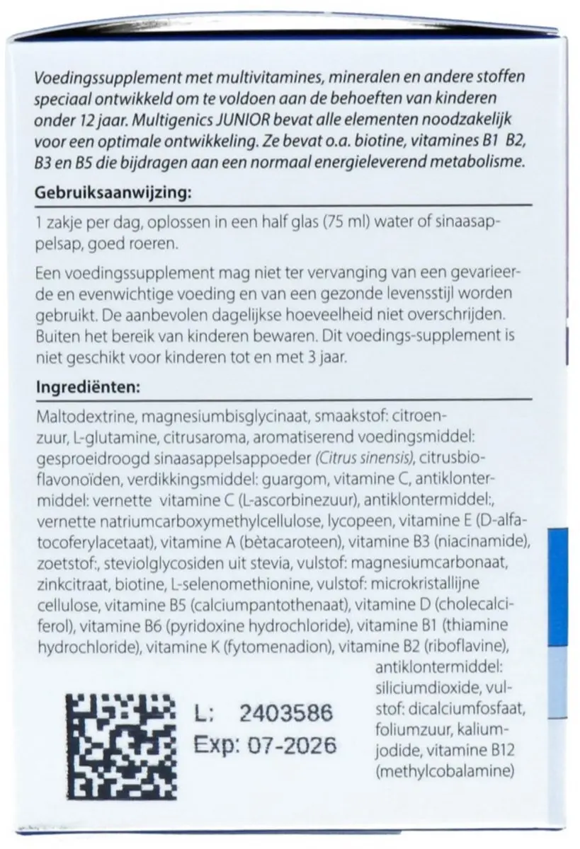Metagenics Multigenics Junior Zakjes 30 Stuks - 180g
