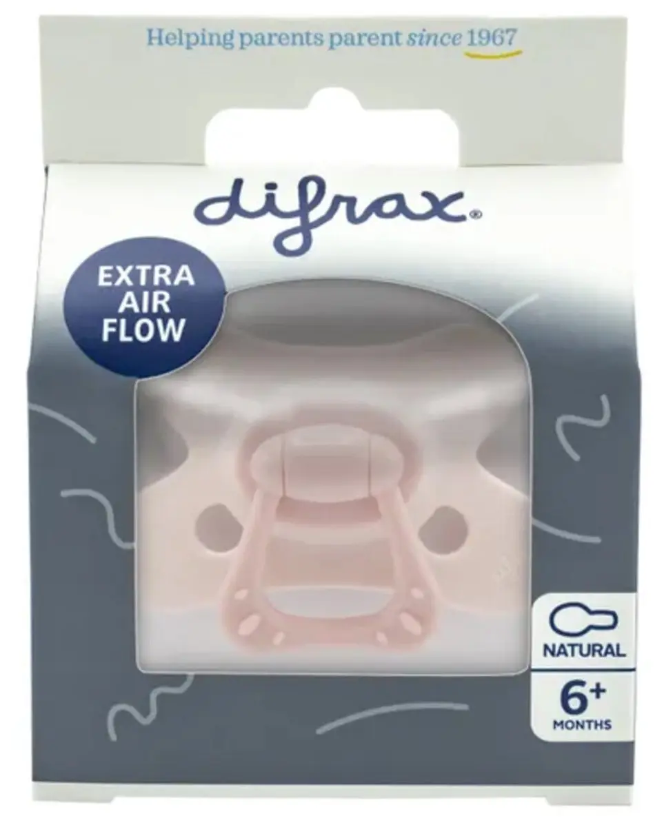Difrax Fopspeen Natural 6+ mnd - Roze - 2 Stuks