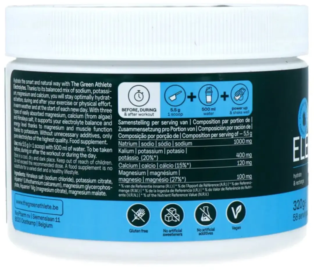 The Green Athlete Electrolytes Pure 320g