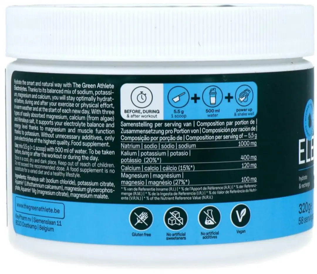 The Green Athlete Electrolytes Pure 320g