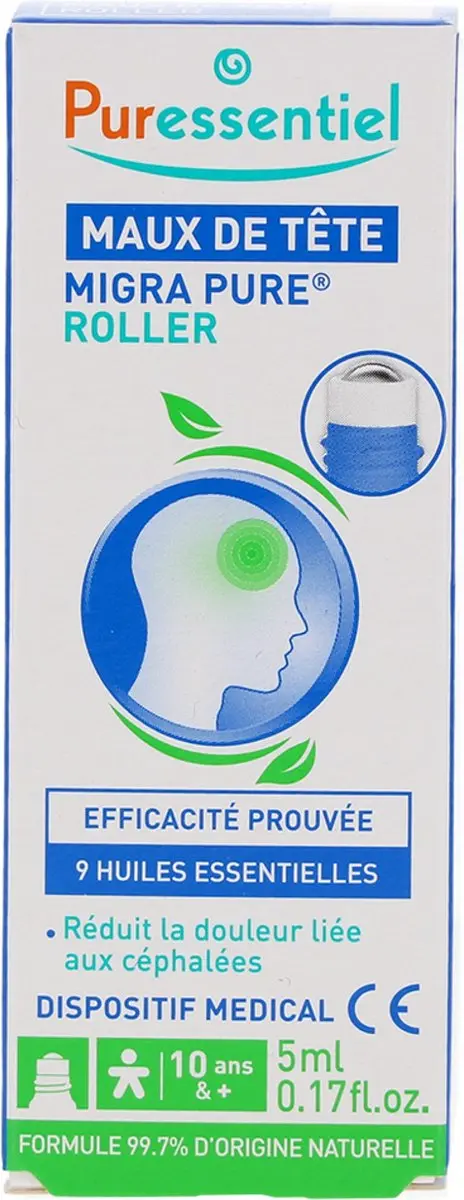 Puressentiel Hoofdpijnroller 5ml - Essentiële Oliën