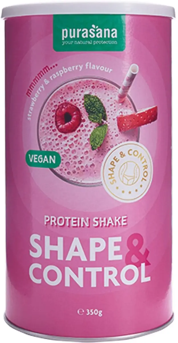 Purasana Shape&Control Vegan Protein Aardbei/Framboos 350g