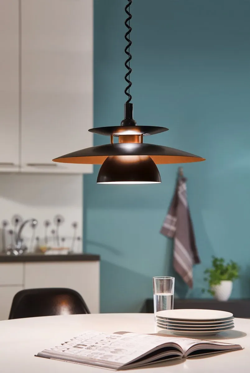 Eglo Brenda Hanglamp E27 - Ø43cm - Zwart/Koper - afbeelding 6 van 6