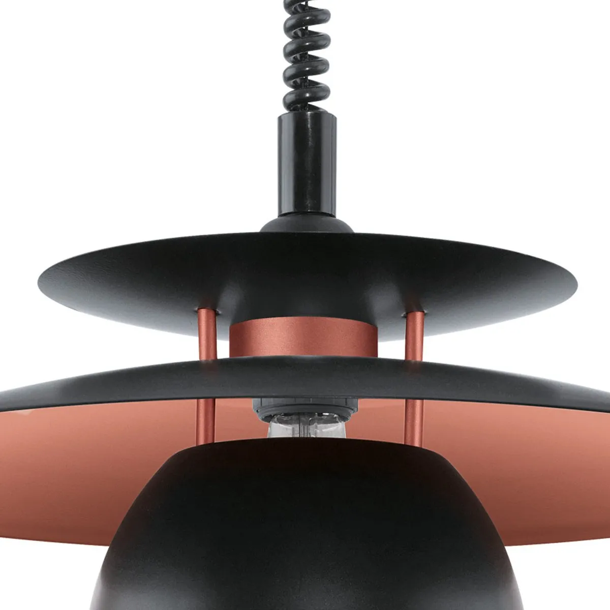 Eglo Brenda Hanglamp E27 - Ø43cm - Zwart/Koper