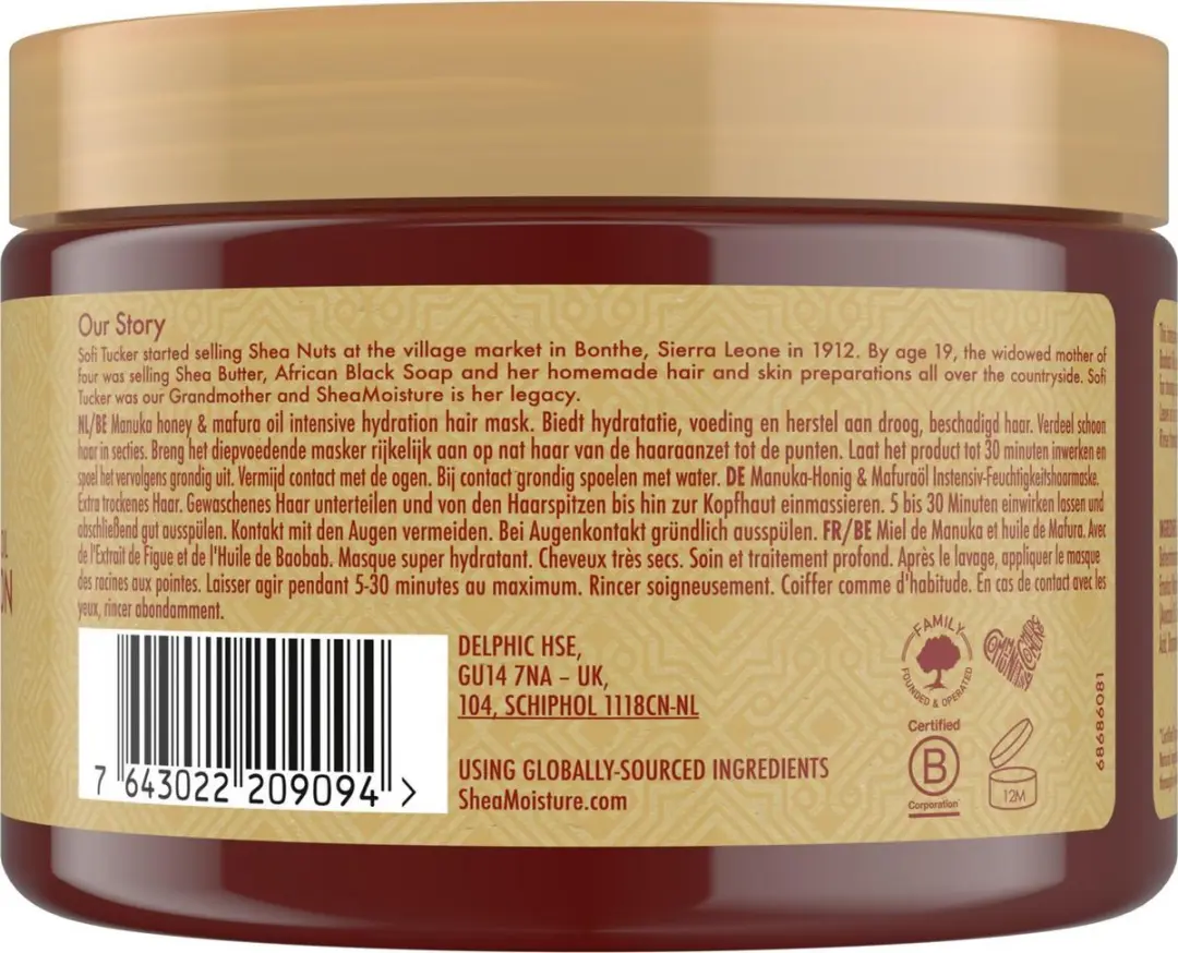 Shea Moisture Manuka Honey & Mafura Oil Masker - 355ml