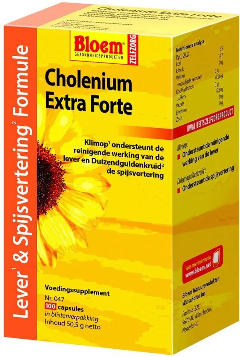 Bloem Cholenium Extra Forte Voedingssupplement 100 Capsules