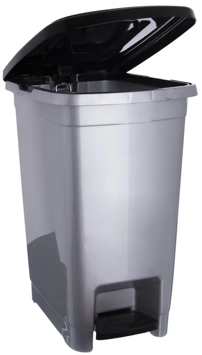 Orion Smalle Afvalemmer 25L Pedaalbediening - Grijs/Zwart