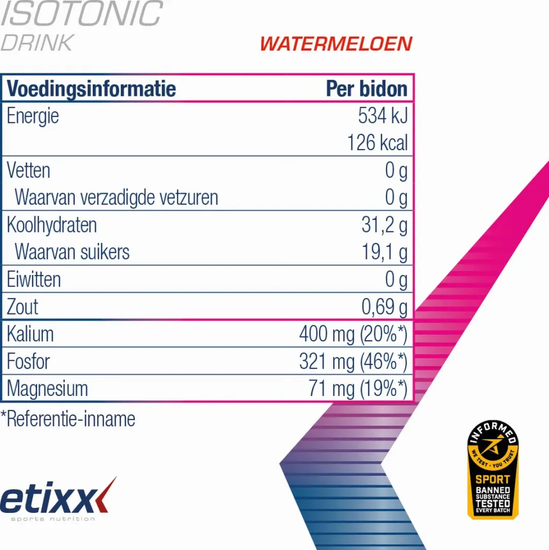 Etixx Isotonic Sportdrank 1kg - Watermeloen