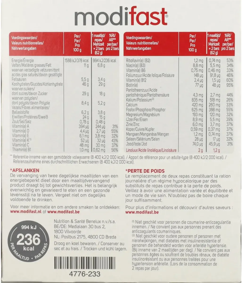 Modifast Intensive Maaltijdrepen Karamel - 36 Stuks