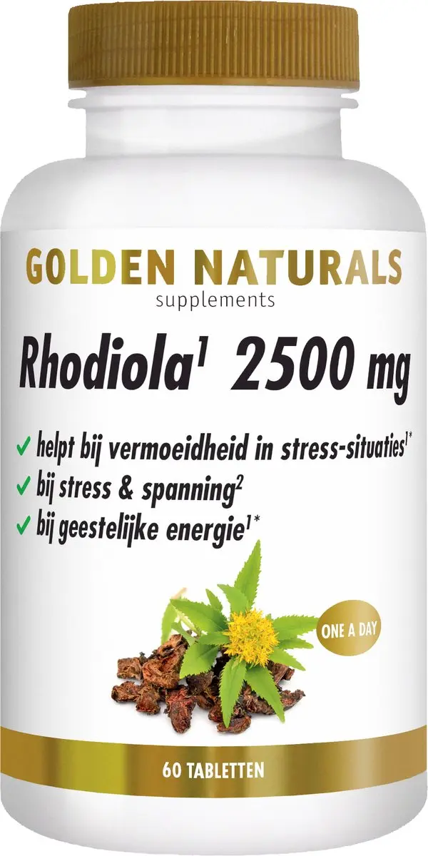 Golden Naturals Rhodiola 2500mg 60 Vegan Tabletten
