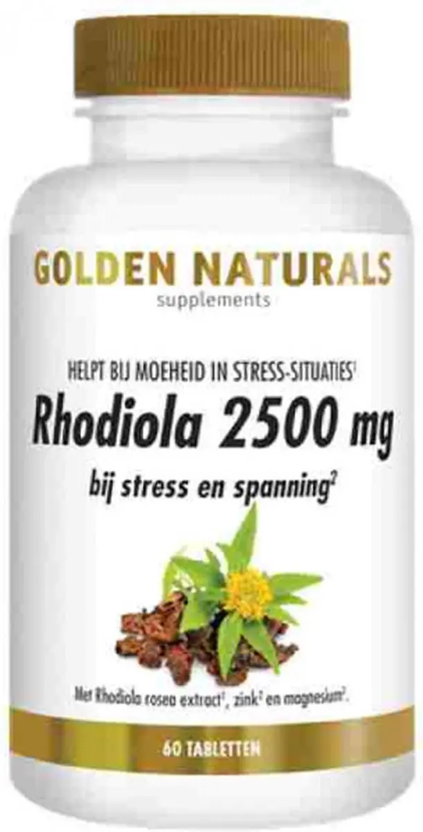 Golden Naturals Rhodiola 2500mg 60 Vegan Tabletten