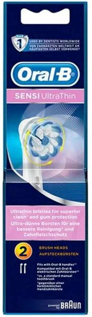 Oral-B Sensi UltraThin Opzetborstels EB60 - 2 Stuks - Wit/Blauw