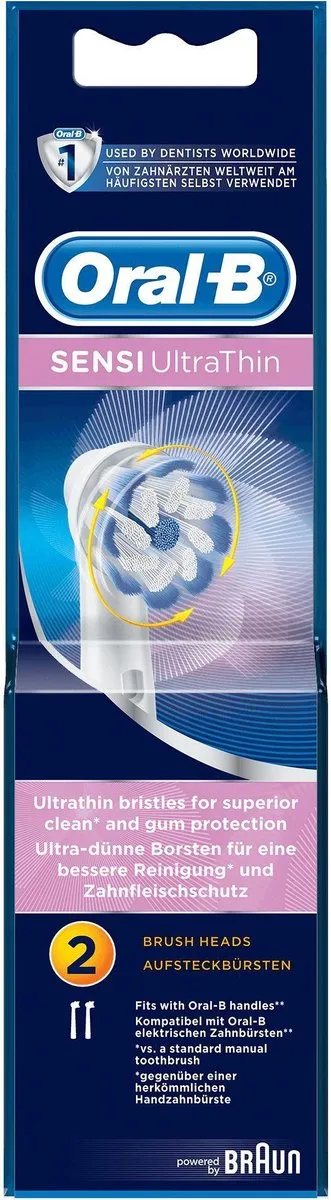 Oral-B Sensi UltraThin Opzetborstels EB60 - 2 Stuks - Wit/Blauw
