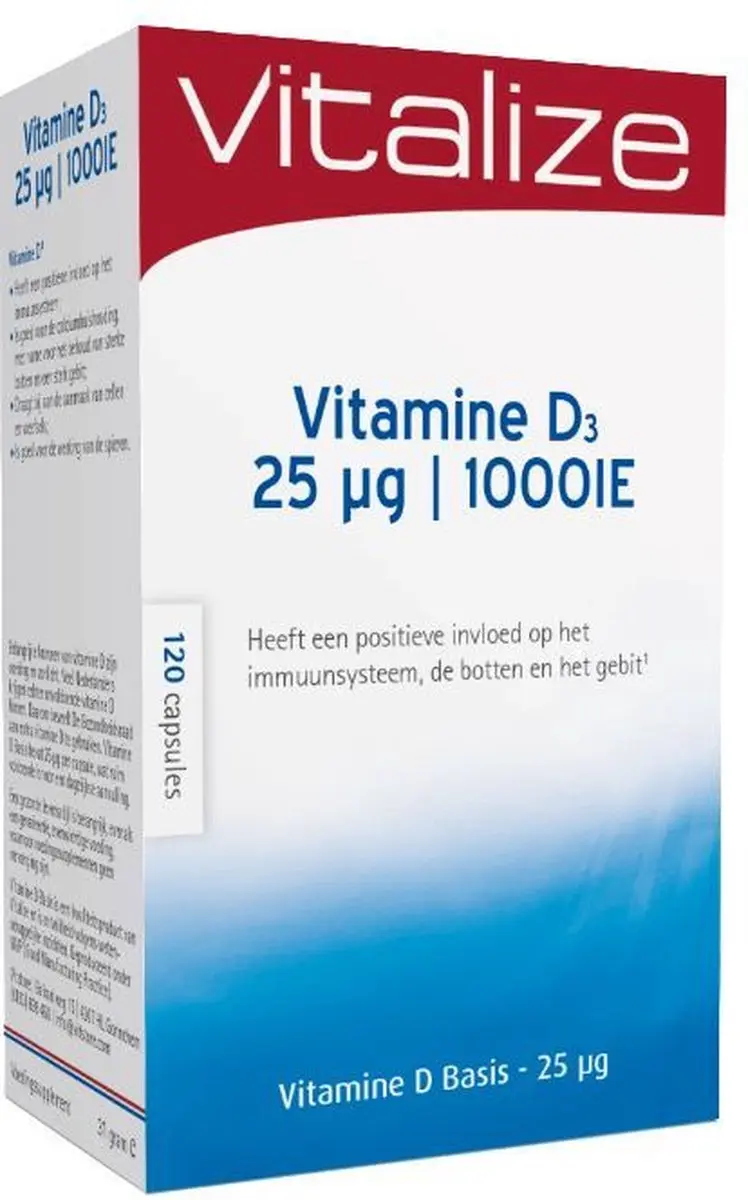Vitalize Vitamine D Basis 25 µg - 120 Capsules