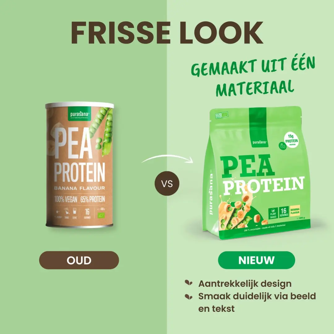 Purasana Vegan Eiwit Erwt Banaan BIO 400g
