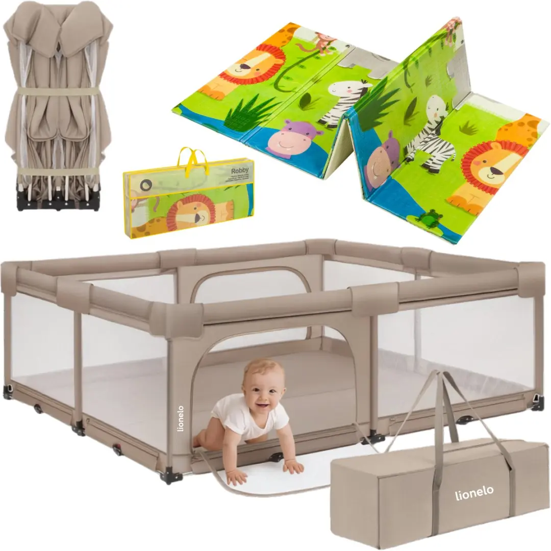 Lionelo Florence Easy Fold XL Grondbox 180x200cm - Beige