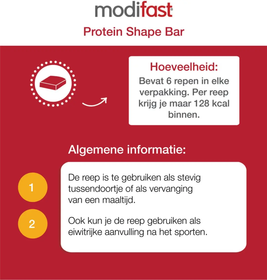 Modifast Protein Shape Reep - Pure & Witte Chocolade - 6 Stuks