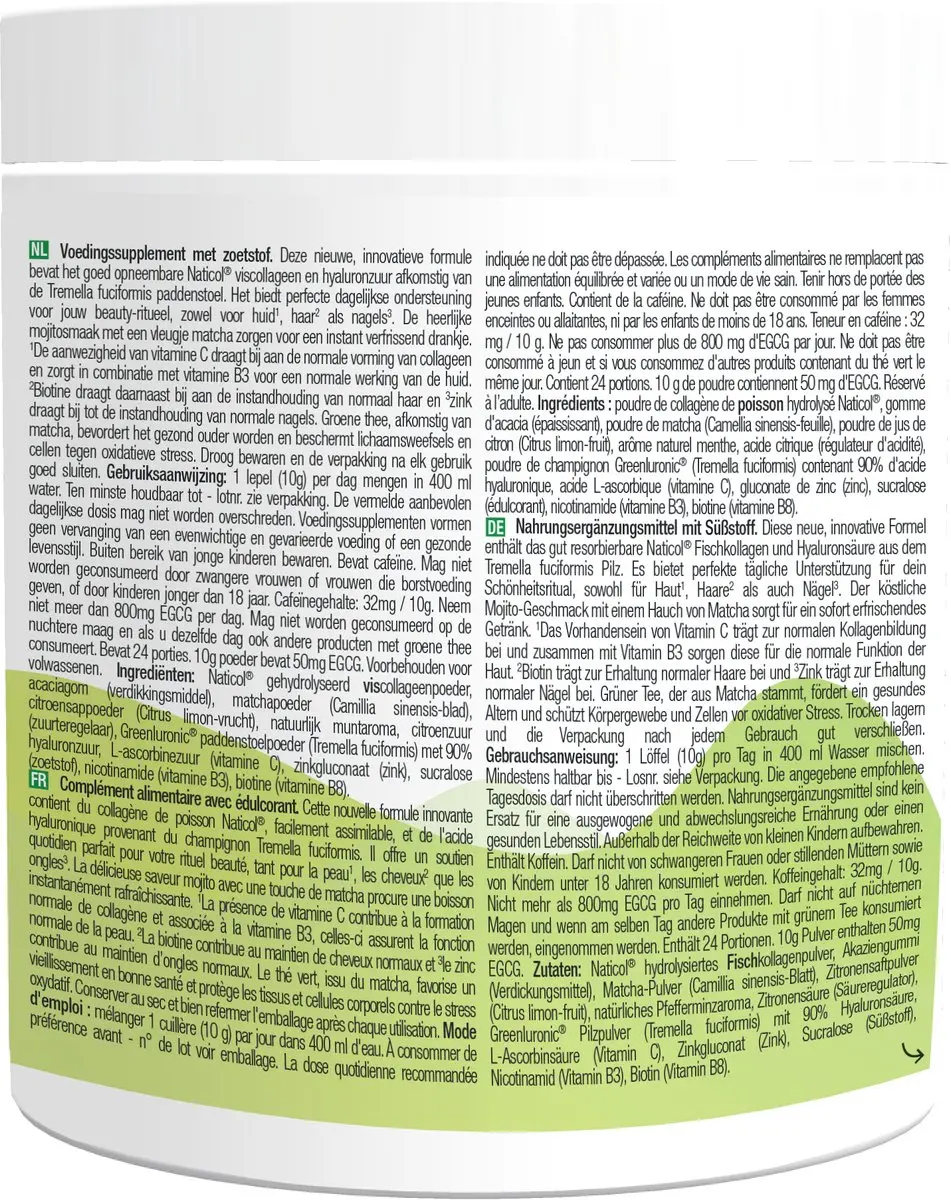 Purasana Feel Beautiful Collageen Matcha 240g