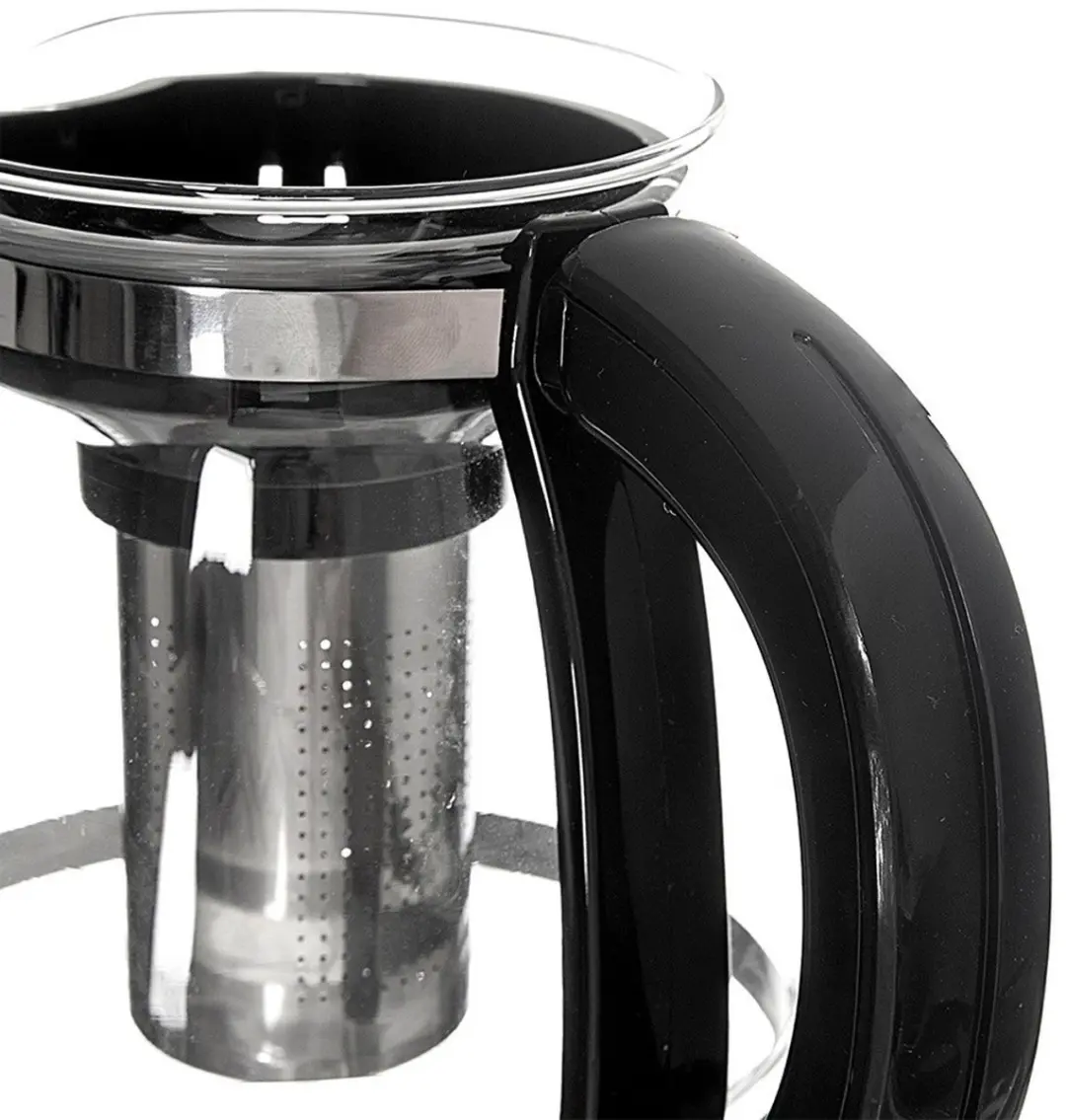 Orion Theepot Glas 1.73L - Hittebestendig - Transparant/Zwart - afbeelding 6 van 6